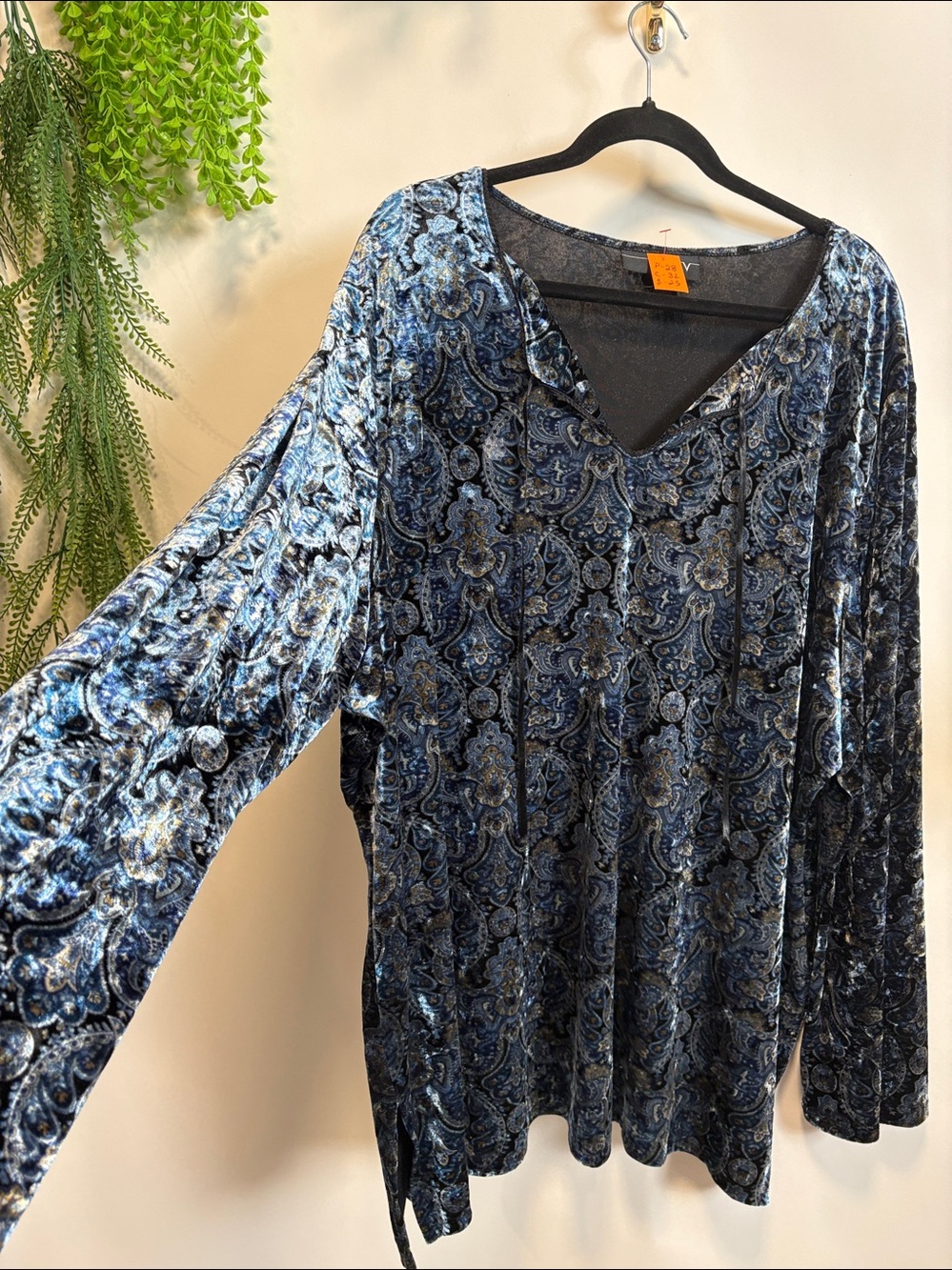 Venezia Black and Blue velvety top